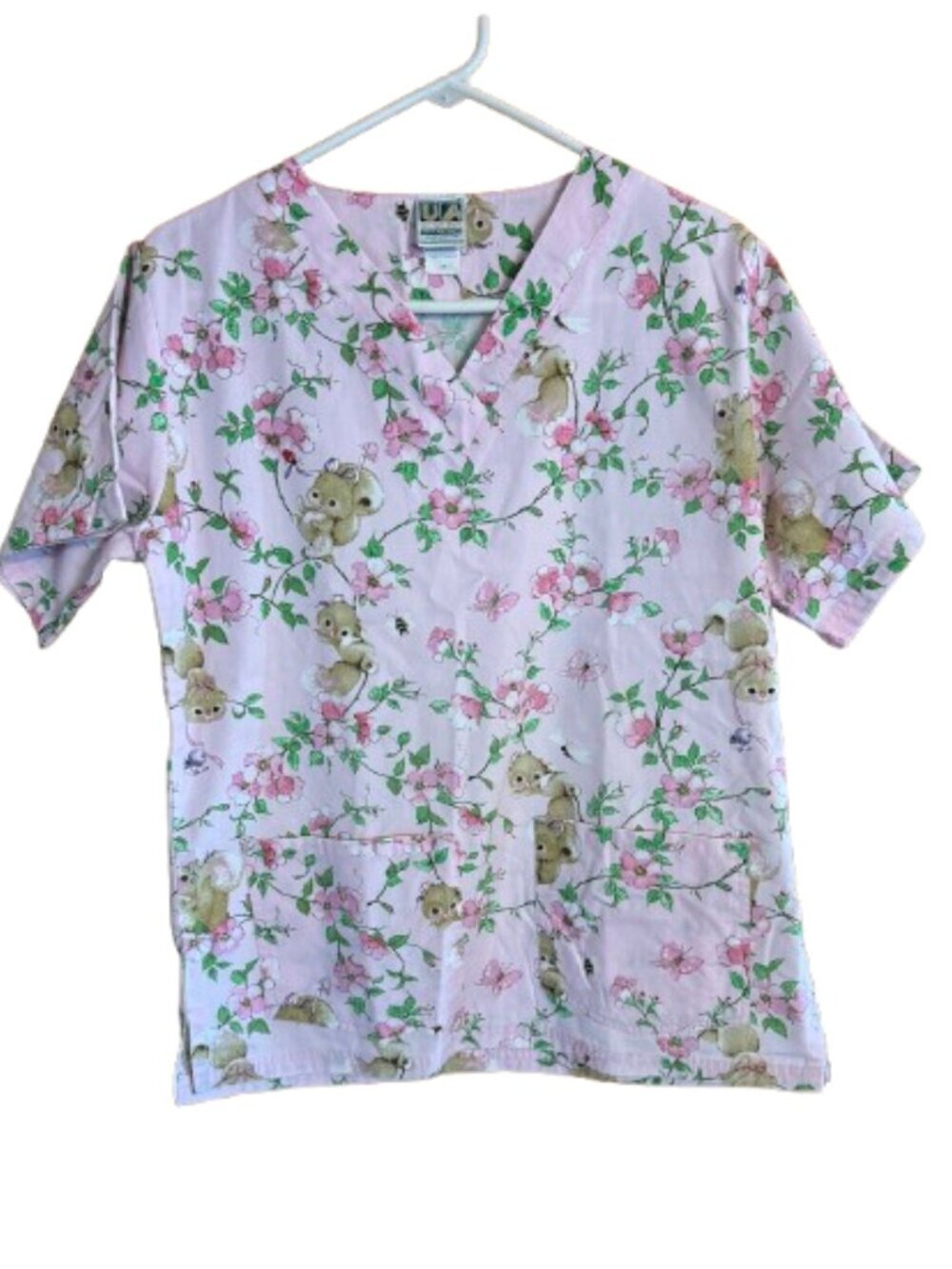 UA Medical Scrub Top Size Small, Animal (D7)